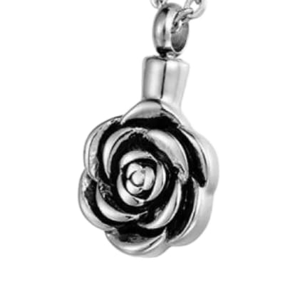 Aramat Jewels | Gedenkhangers | Ashanger Roos Zilverkleurig RVS – Symbolisch Rouwsieraad Gedenksieraad | | | |16mm | Staal | Volwassenen | Verkleurd niet