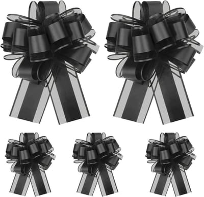 Grote trekstrikken - Decoratieve strikken - Cadeaus versieren - Gemakkelijk te monteren - 5 stuks - Zwart