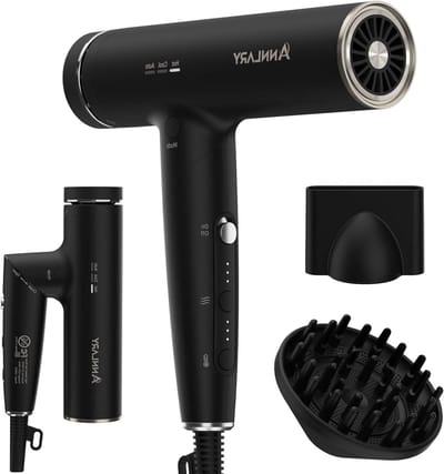 Haardroger met Diffuser - Krullend Haar Föhn - Kroesvrij Haar - Plasma-ionen Technologie - 1500 W - Zwart
