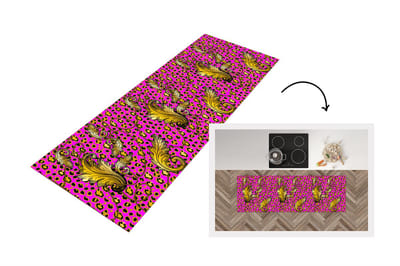 Keukenloper - Loper keuken - Barok - Panter - Goud - Patroon - 150x50 cm - Keukenloper vinyl