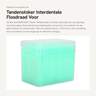 Dailygoods - Tandenstoker - Interdentale Flosdraad - Voor effectieve mondverzorging - Groente - Wegwerpborsteltandenstok - 1100 Stuks - Geschikt voor...