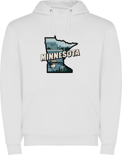 Witte Wanna have hoodie voor de echter Amerika / Verenigde Staten liefhebber, de Amerikaanse staat Minnesota Print Full Color Color merk Roly maat L