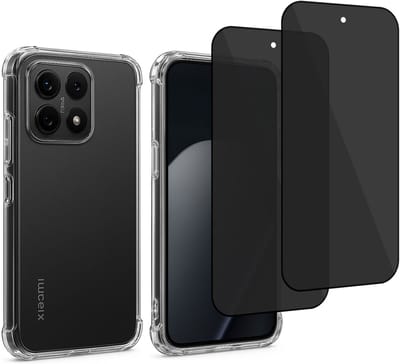 ChiGuard Hoesje & 2x Privacy Screenprotector geschikt voor Xiaomi 15T Hoesje Screenprotector - Gehard Glas Cover + Shock Proof Case - Transparant