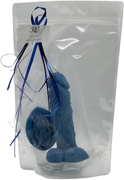 KV DESIGNS Piemel & Vagina Kaarsen Cadeauset - Kaarsen Cadeauset - Handgemaakt van Koolzaadwas - Erotisch Cadeau - Cadeauklaar Verpakt - blauw