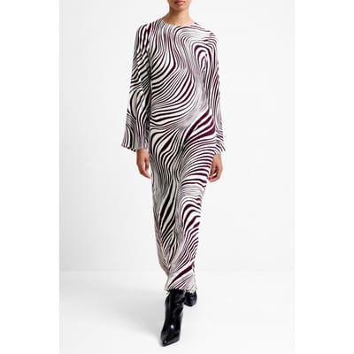 French Connection Ziggy Lara Viscose Dress Bordeaux Red/porcela Bordeaux Red/p Maat: 10 | Maxi Jurken Outlet | Dames | Wit