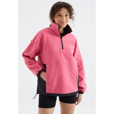 Oversized Half-zip Pluche Sweatshirt