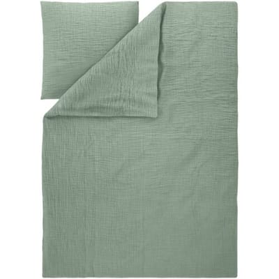 LIVARNO Mousseline dekbedovertrek 140 x 200 cm (Groen)
