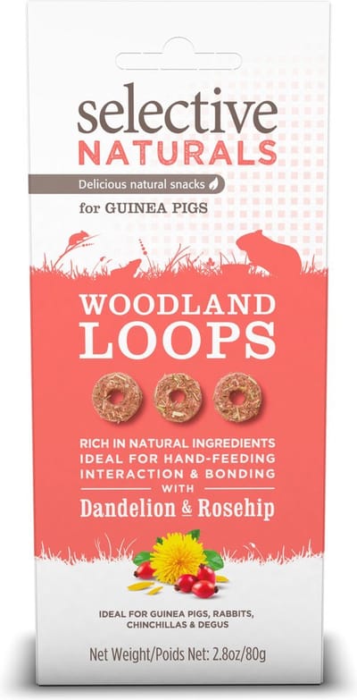 Selective Woodland Loops Guinea Pigs 4 x 80 gr + Gratis Schuurman Cavia Snack