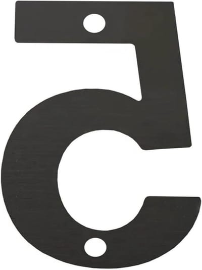 Roestvrijstalen Nummer - Deursticker Cijfer - Huisadres Aangeven - Duurzaam Materiaal - 10 cm Hoog - Zwart