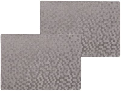 Wicotex luxe tafel placemats Stones - 4x stuks - PVC - grijs - 30 x 43 cm - met anti slip - en PU coating - Onderleggers