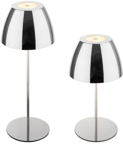 Briloner Serina - Snoerloze LED bureaulamp IP44 - 7522118 - Dimbaar - Touch - Snoerloos - Spatwaterdicht - Verwisselbare batterij en lichtbron - Ø13,5 x 36 cm - Chroom