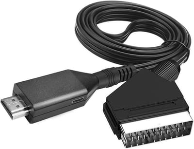 longziming -HDMI naar SCART Converter Kabel – 1080p Adapter voor Oudere TV’s – HDMI naar SCART Video- en Audio-omzetter met USB-Voeding – Plug & Play
