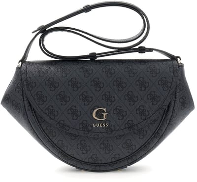 GUESS schoudertas Coleen Logo Convertible Xbody Bag Coal Logo donkergrijs
