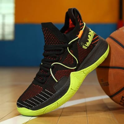Sale Heren Schokbestendige Hoge Demping Sneakers Ademende Straat Training Wedstrijd Enkellaarzen Basketbalschoenen 36