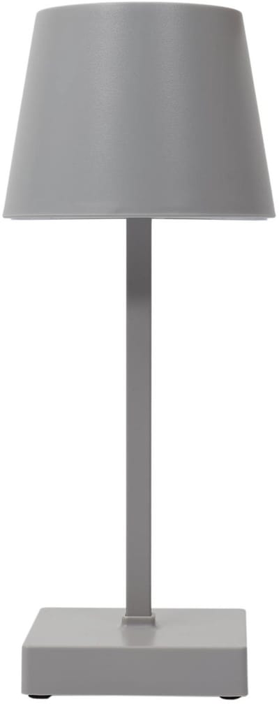 Home deco factory LED tafellamp - draadloos/portable - kunststof - zilver/grijs - touch - 26 cm - binnen