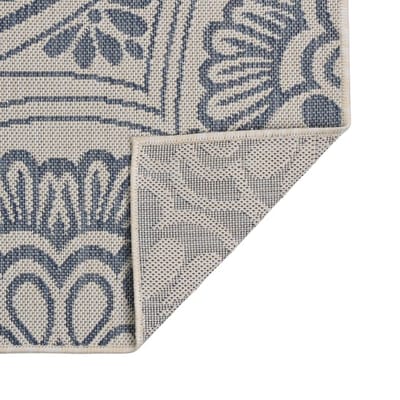 vidaXL - Buitenkleed - met - patroon - platgeweven - 120x170 - cm - blauw