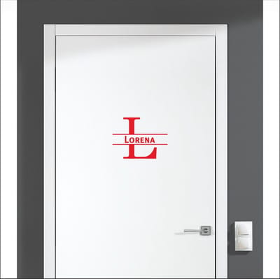 Deursticker Met Naam -  Lorena - Rood