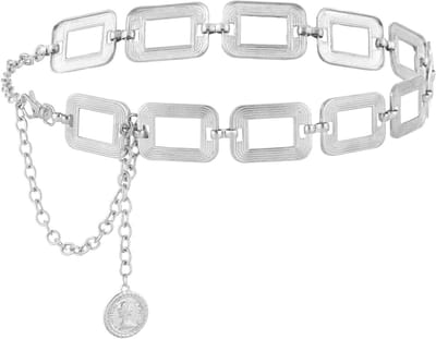 Verstelbare Metalen Taille Chain Belt voor Dames, Punk Style Skinny Riem voor Jeans en Jurken