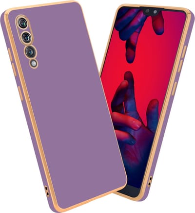 Cadorabo Hoesje geschikt voor Huawei P20 PRO / P20 PLUS in Glossy Paars - Goud - Beschermhoes Case Cover van flexibel TPU-silicone en met camerabescherming