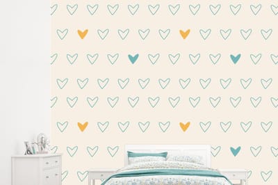 Behang - Fotobehang Minimalisme - Patroon - Baby - Hart - Breedte 245 cm x hoogte 220 cm