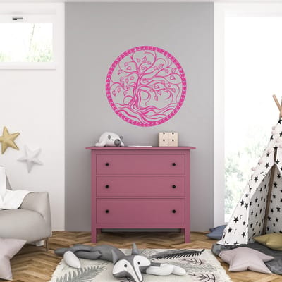 Muursticker - Tree Of Life - 40,6 x 40,6 - Roze