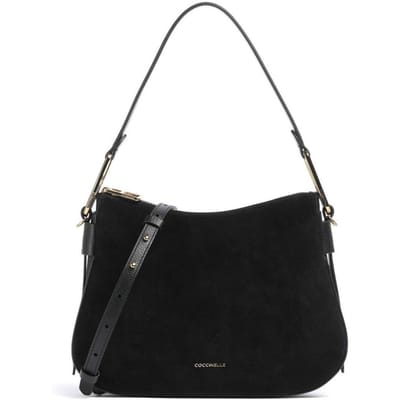 COCCINELLE Leren Schoudertas Magie Suede Bim Shoulder Bag Noir / Noir Zwart