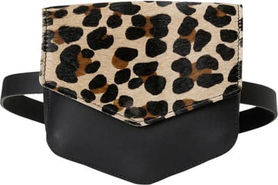 COBACHELLA leren crossbody tas Cheeta Black Zwart