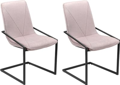 Viggo-Stoel - 2 Pack - Zilver Fluweel