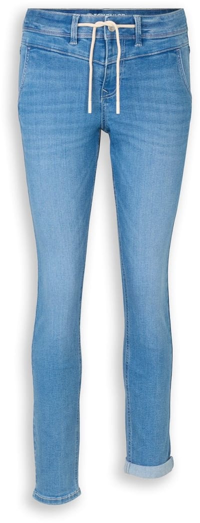 Tom Tailor - TTMAYA TAPERED stretchjeans met trekkoord - Maat 33/32 - bright blue denim