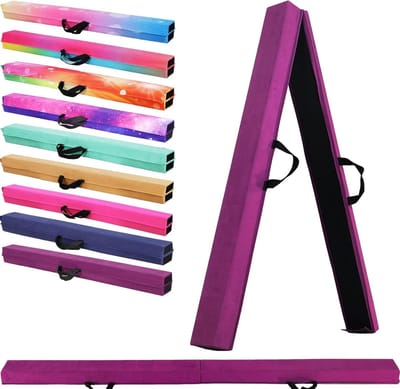 Gymnastiekbalk - Opvouwbare Bal - Thuis Training - Anti-slip Bodem - 8 FT Lengte - Paars