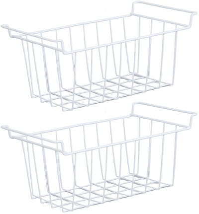 Dailygoods- Diepvriesmanden Roestvrij Staal - Draadmanden met Handvatten - Organizer voor Keuken - Opbergbox voor Voorraden - 48,5x24,5x20cm - Slimme Opslagoplossing - Opbergmanden