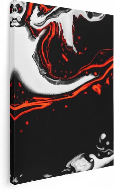 Artaza Canvas Schilderij Abstracte Kunst - 30x40 cm - Klein - Muurdecoratie Woonkamer - Wanddecoratie Rood - Kamer Accessoires