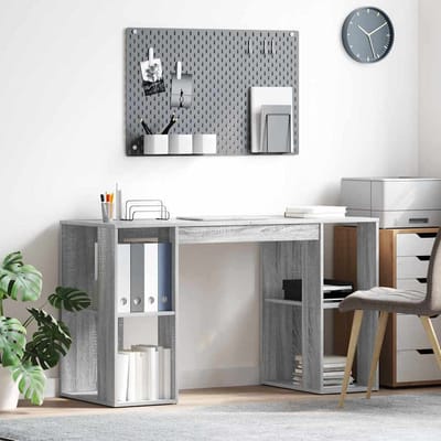vidaXL - Bureau - Grijs - Sonoma - Bewerkt - hout - 130 - x - 50,5 - x - 75 - cm