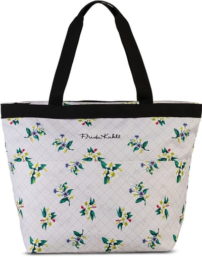 Frida Kahlo Strandtas Flower Grijs/Wit