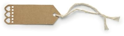 ARTYFETES - 10 kraft hartetiketten met lint 7 x 2,5 cm plaatskaarten