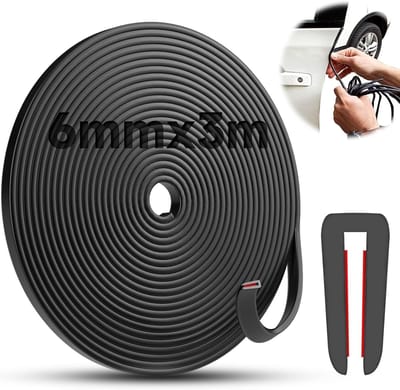 Rubber U-vormig Profiel 6 mm Randbescherming EPDM voor Ramen, Metaalplaten en Auto-deuren, Perfect voor Tafelhoeken en Geluidsisolatie