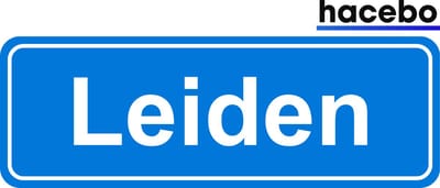 Hacebo - Plaatsnaam Sticker - 29x10 CM - Leiden sticker - Verkeersborden sticker - grappige cadeaus - Leiden