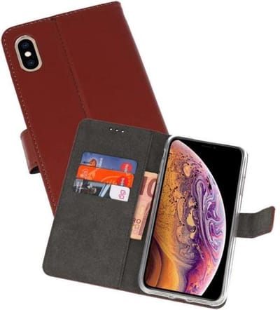 Booktype Telefoonhoesjes - Bookcase Hoesje - Wallet Case - Geschikt voor iPhone XS Max - Bruin