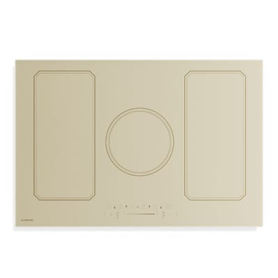 Klarstein Inductiekookplaat Victoria 77 cm inbouw, 5 zones en 2 flexzones, 11500 W boost, schuifregelaar, timer, kinderslot, retro design, restwarmte-indicator - voor Keuken - Touch - Induction Hob - Inductie Kookveld