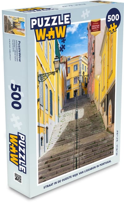 Puzzel Straat in de oudste wijk van Lissabon in Portugal - Legpuzzel - Puzzel 500 stukjes