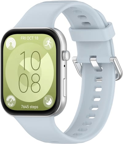 By Qubix - Siliconen bandje met gesp - Lichtblauw - geschikt voor Huawei Watch Fit 5 / 4 / 3