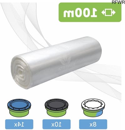 RFWR® Eco navulfolie voor luiertwister en luieremmer - 100 m, geurbarrière, eenvoudig te gebruiken