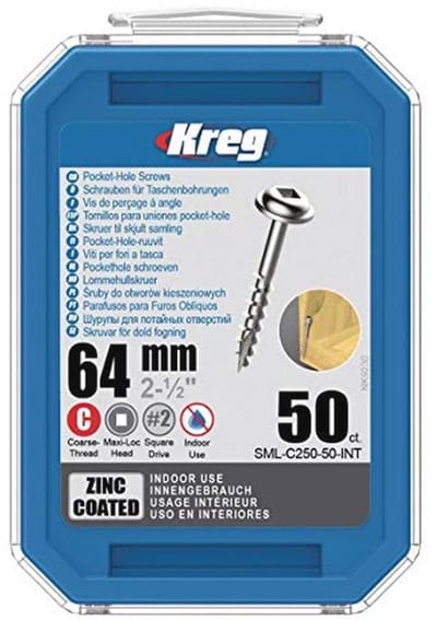 Pocket-Hole lenskopschroeven 64 mm - 50 stuks met vierkantaandrijving en zelfsnijdend ontwerp