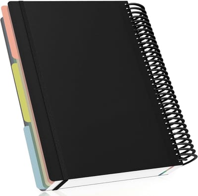 Lined A4 Notebook met Spiral Binding, 120 Vellen, Perfect voor School en Notities, 90 g/m² Papier, Ideaal voor Journalen en Reizen