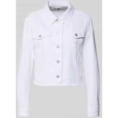 jeansjack met borstzak en franjes