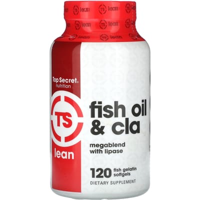 Top Secret Nutrition, Lean, Visolie & CLA Megamengsel, met Lipase, 120 Visgelatine Softgels