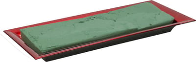 Kerststukje maken basis materiaal -dienblad rood 28 x 12 cm - met steekschuim