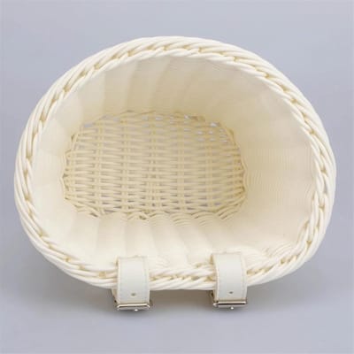 Fietsmand Voor Montage - Fietsmand Voordrager - Boodschappen Vervoeren - Duurzaam Plastic Materiaal - 21x16x16 cm - Wit