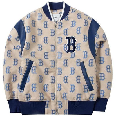 MLB Boston Red Sox Briefopdruk Kleurblok Jas Uniseks Jas Zand-Geel 3AJPM0131-43SAL M beige