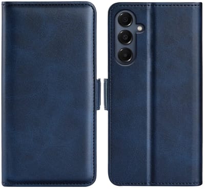 MobyDefend Hoesje - Geschikt voor Samsung Galaxy A17 - Luxe Wallet Book Case (Sluiting Zijkant) - Blauw